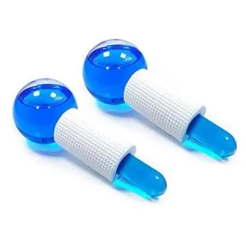 SYANO, Ice globes set for facial，face Roller massage tool with powder for Redness Soothing，Tighten Skin and Neck,educe Puffiness and Dark Circles, Enhance Circulation（2 PCS）