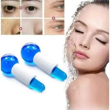 SYANO, Ice globes set for facial，face Roller massage tool with powder for Redness Soothing，Tighten Skin and Neck,educe Puffiness and Dark Circles, Enhance Circulation（2 PCS）