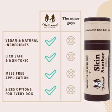 Natural Dog Company Skin Soother, 2 oz. Stick, Allergy and Itch Relief for Dogs, Dog Moisturizer for Dry Skin, Dog Lotion, Ultimate Healing Balm, Dog Rash Cream