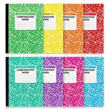 Feela 8-Pack Pastel College Ruled Notebooks - Vibrant, Durable & Stylish