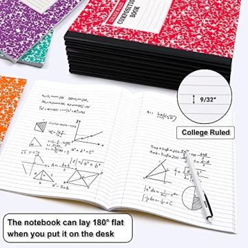Feela 8-Pack Pastel College Ruled Notebooks Vibrant & Durable