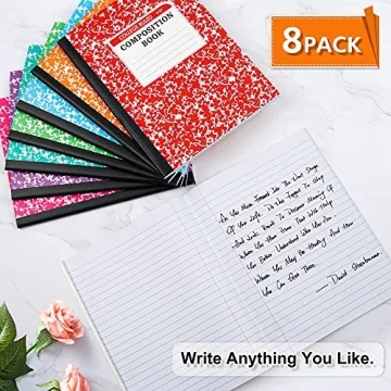 Feela 8-Pack Pastel College Ruled Notebooks Vibrant & Durable