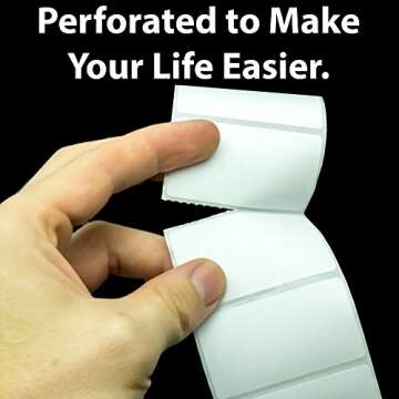 Premium, Extra Sticky 2.25 x 1.25in Direct Thermal Label 4 Pack. Bulk (4,000) Perforated Top Coated, Self Adhesive Stickers for FNSKU Barcode. Zebra Printer Compatible. Packaging and Shipping Supplies