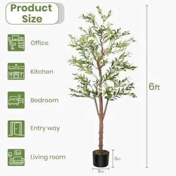 KalTell Artificial Olive Tree - Realistic Indoor 6ft Foliage