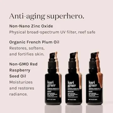 Kari Gran Essential Tinted SPF, Anti-Aging Tinted Moisturizing Sunscreen