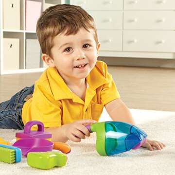 Learning Resources New Sprouts Clean It! Toddler Playset - 6 Safe Pieces for Imaginative Play