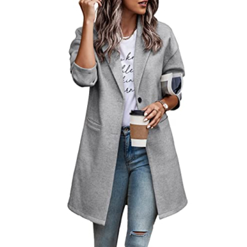 PRETTYGARDEN Women's Plaid Shacket Jacket Trendy Casual Button Wool Blend Winter Tartan Trench Coat ...