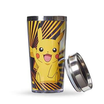 Pokemon Pikachu Travel Mug - 16 oz BPA-Free Tumbler for Hot & Cold Beverages