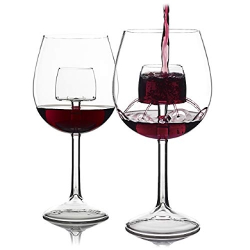 Sommelier Aerating Wine Glass (Set of 2) by Chevalier Collection – Patented Wine Glasses with Buil...