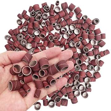 384 Pieces Sanding Drum Set with Free Box, Sanding Drum for Rotary Tool Sanding Bands Sanding Drum Sleeves Drum Sanding Kit for Rotary Tools, Grinder, Power Drills, Carpenters, Woodworking