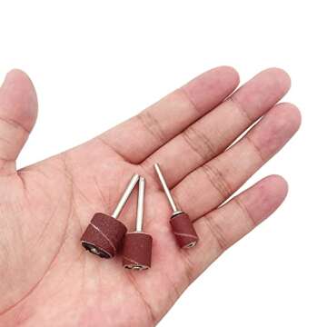 384 Pieces Sanding Drum Set with Free Box, Sanding Drum for Rotary Tool Sanding Bands Sanding Drum Sleeves Drum Sanding Kit for Rotary Tools, Grinder, Power Drills, Carpenters, Woodworking