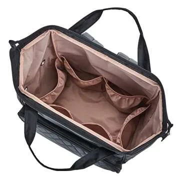 HOMEST Crochet Bag Organizer, Large Capacity Yarn Storage, Knitting Bag for Carrying Projects, Crocheting Hooks, Suppliers, Needles and Accessories, Black