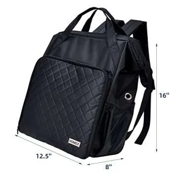 HOMEST Crochet Bag Organizer, Large Capacity Yarn Storage, Knitting Bag for Carrying Projects, Crocheting Hooks, Suppliers, Needles and Accessories, Black