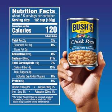 BUSH'S BEST Garbanzo Beans - Nutritious Plant-Based Protein