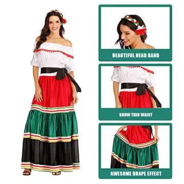 ReneeCho Mexican Dress Halloween Costume for Women