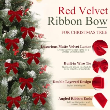 Handmade Velvet Bows for Christmas Tree Decorations