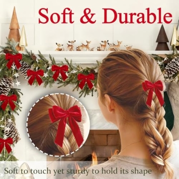 Handmade Velvet Bows for Christmas Tree Decorations