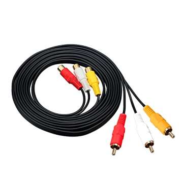 Audio Video Extension Cable - Gold Plated 3 RC-A Male to Female