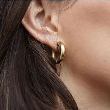 Nicole Gold Plated Hoop Earrings - Waterproof & Stylish