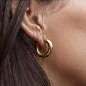 Nicole Gold Plated Hoop Earrings - Waterproof & Stylish