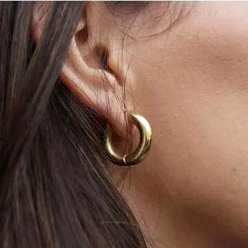 Nicole Gold Plated Hoop Earrings - Waterproof & Stylish