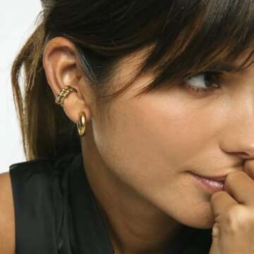 Nicole Gold Plated Hoop Earrings - Waterproof & Stylish