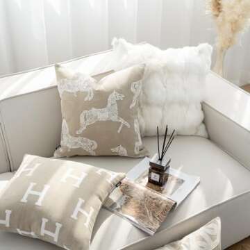 Croker Horse 20x20'' Throw Pillow Cover - Luxury Jacquard Designs for Home Decor