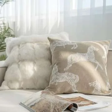 Croker Horse Luxury 20x20'' Throw Pillow Covers with Modern Design