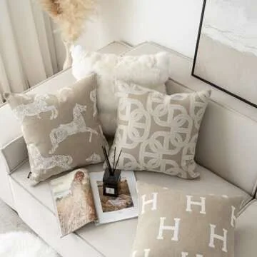 Croker Horse Luxury 20x20'' Throw Pillow Covers with Modern Design