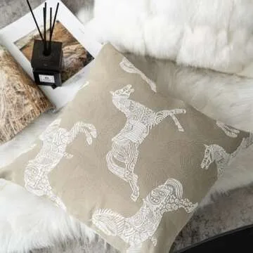 Croker Horse Luxury 20x20'' Throw Pillow Covers with Modern Design