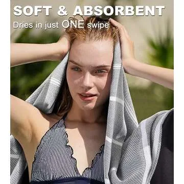 Antfuny 2 Packs Turkish Beach Towels Quick Dry Sand Free Oversized Bath Pool Swim Towel Extra Large Big XL Blanket Adult Travel Essentials Cruise Accessories Must Haves Clearance Vacation Stuff