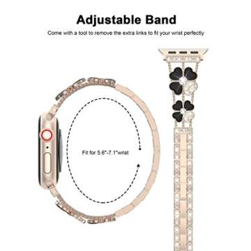 Wearlizer Compatible with Apple Watch Band Women 38mm 40mm 41mm 42mm 44mm 45mm 49mm, Bling Diamond Dressy Jewelry Metal Bracelet Wristband Strap for iWatch Ultra 2 SE Ultra Series 9 8 7 6 5 4 3 2 1