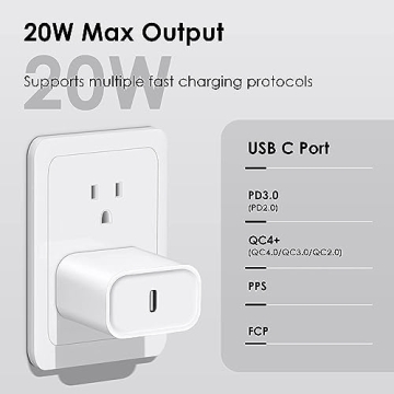 20W iPhone Fast Charger with 10FT Cable for Quick Charging