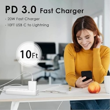 20W iPhone Fast Charger with 10FT Cable for Quick Charging