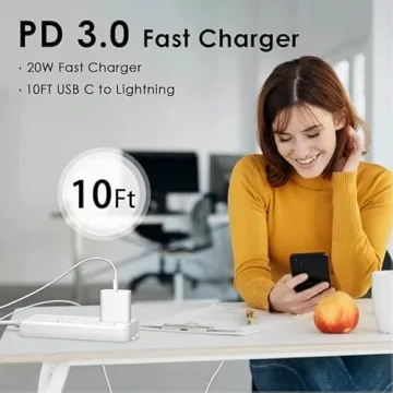20W iPhone Fast Charger with 10FT Cable for Quick Charging