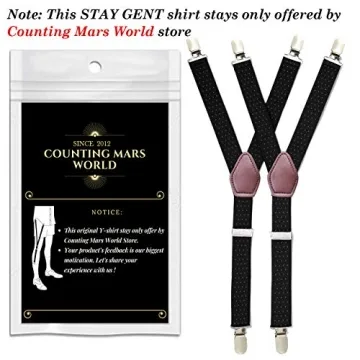 Stay Gent Y-Style Shirt Stays for Men - Adjustable & Non-Slip