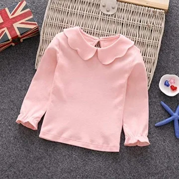 Stylish Baby Girl Doll Collar T-Shirt - 2-3T Pink