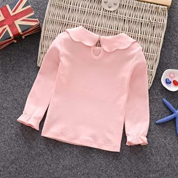 Stylish Baby Girl Doll Collar T-Shirt - 2-3T Pink
