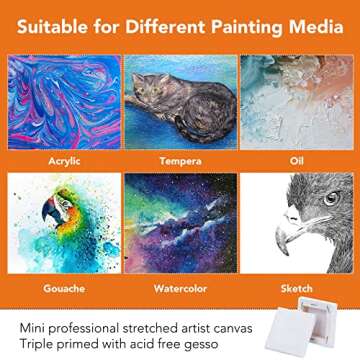 ESRICH Mini Stretched Canvas for All Ages - 20 Pack