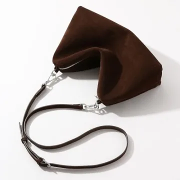 Genuine Leather Suede Hobo Bags for Women, New Brown Suede Handbag Retro Slouchy Suede Tote Bag Shoulder Crossbody Bag (Brown-New)