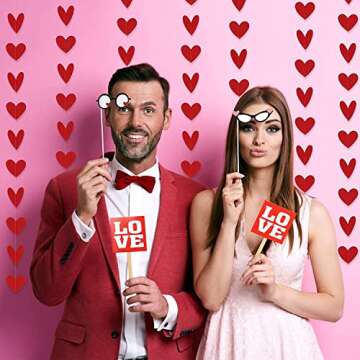 Charming Red Heart Garland for Valentine's Day Decor