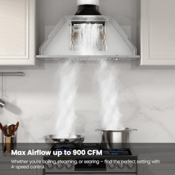 JOCO 30 Inch Built-in/Insert Range Hood - 900 CFM Powerful Ventilation