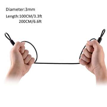 GOMRQING 3.3ft Security Cable Lock for Travel & Outdoors