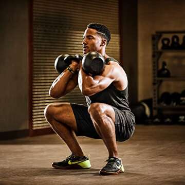 Kettlebell Kings 70lb Cast Iron Weight - Powder Coated Kettle Bell for Strength Training for Men and Women - Durable Gym Equipment for Home Workouts - Easy Grip Handle