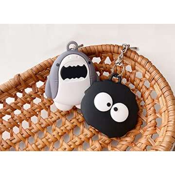 Yatchen Cute Silicone Case for AirTag Finder, Cool Fun 3D Cartoon Briquettes Design Anti-Scratch Cover with Keychain Tracker Bluetooth Skin Protector Cover for AirTags 2021 (Briquettes, 1 Pack)