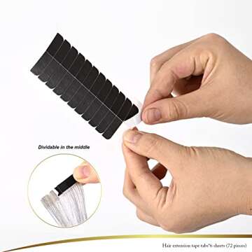 EHDIS Hair Extension Tape Tabs, 6 Sheets Double Sided Replacement Tape Adhesive Hair Extension Tapes...