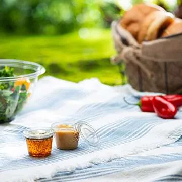 Zeml 1 oz Portion Cups with Lids for Meal Prep and More