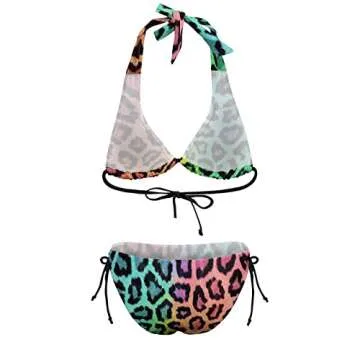 Homokoir Women's Leopard Print Bikini for Summer Fun