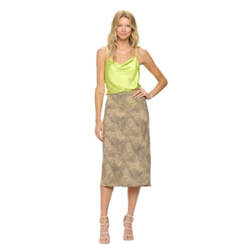 Stylish High Waist Satin Midi Skirt for Women - Perfect Fit