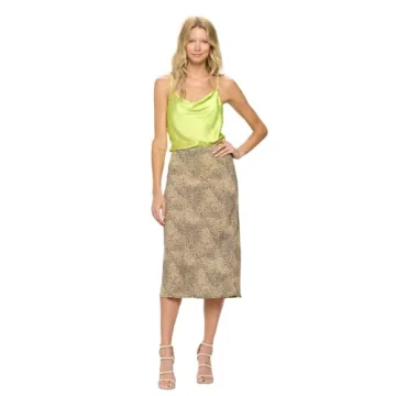 Stylish High Waist Satin Midi Skirt for Women - Perfect Fit